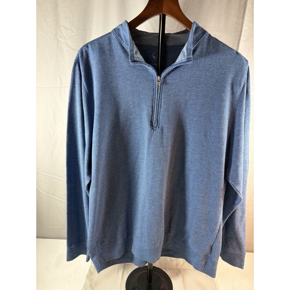 TailorByrd Collection Men’s XL Blue 1/4 Zip Cotton Rayon Knit Pullover Sweater